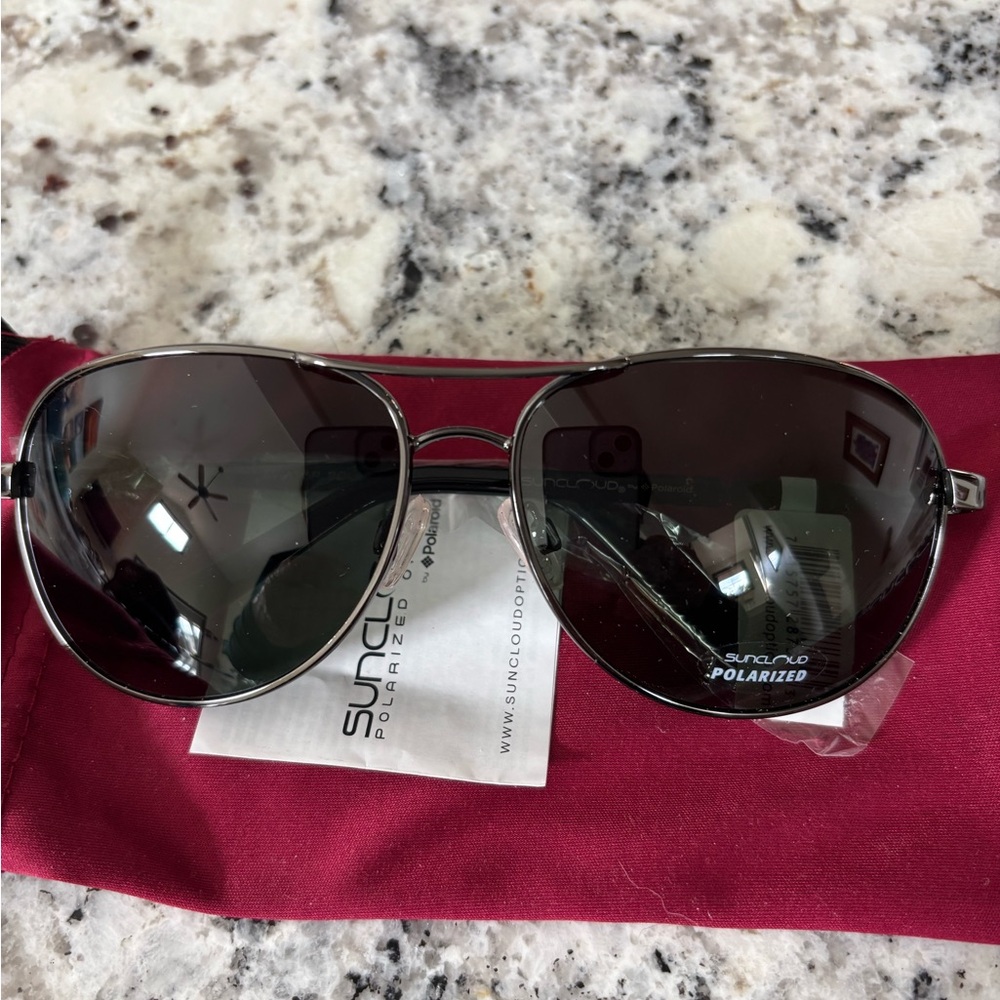 SUNCLOUD Black Aviator Sunglasses